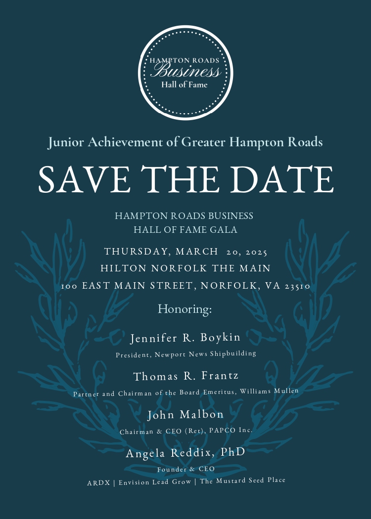 Save the Date for the 2025 Hampton Roads Business Hall of Fame